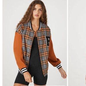 Brand new Plaid Varsity Letterman Bomber Jacket
